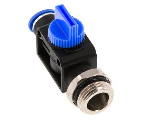 vanne manuelle d'arrêt à 3/2 voies 10 mm - R3/8'' plastique/laiton Filetage côté ventilation