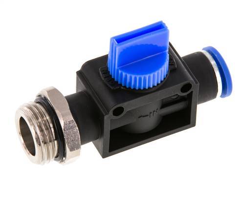vanne manuelle d'arrêt à 3/2 voies 10 mm - R3/8'' plastique/laiton Filetage côté ventilation