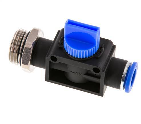 vanne manuelle d'arrêt à 3/2 voies 10 mm - R3/8'' plastique/laiton Filetage côté ventilation