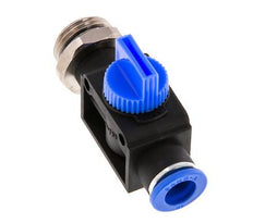 vanne manuelle d'arrêt à 3/2 voies 10 mm - R3/8'' plastique/laiton Filetage côté ventilation