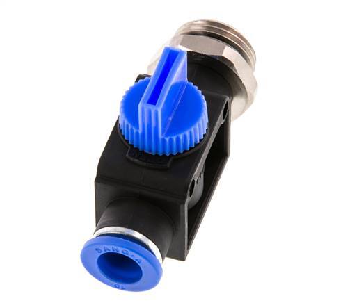 vanne manuelle d'arrêt à 3/2 voies 10 mm - R3/8'' plastique/laiton Filetage côté ventilation