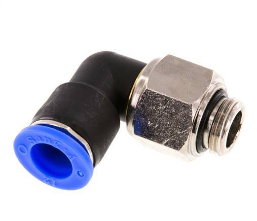 coude 12mm & G3/8'' Joint pivotant Filets mâles à enfoncer Laiton nickele/PBT NBR Rotatif