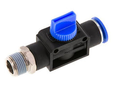 vanne manuelle d'arrêt à 3/2 voies 12 mm - R3/8'' plastique/laiton Filetage côté ventilation