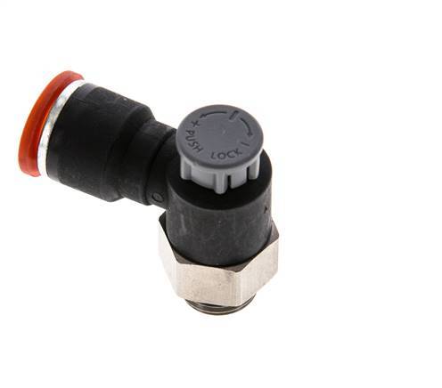 Vanne de régulation de débit Coude d'entrée 10 mm - G1/4'' Laiton/ Contre-écrou PA 66