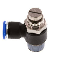Coude de sortie de compteur du silencieux Flow Control 10 mm - R3/8'' laiton/PA 66