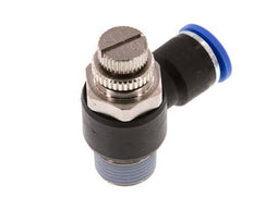 Coude de sortie de compteur du silencieux Flow Control 10 mm - R3/8'' laiton/PA 66