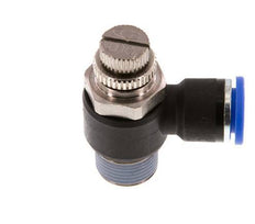 Coude de sortie de compteur du silencieux Flow Control 10 mm - R3/8'' laiton/PA 66