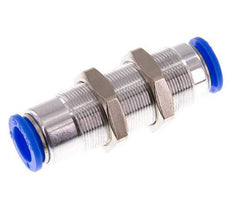 Push-In Fitting 12mm Auto Shut-Off Brass/PBT Bulkhead 0-10bar (0-145psi)