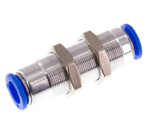 Raccord à Enfoncer 12mm Autobloquant en Laiton/Cloison PBT 0-10bar (0-145psi)