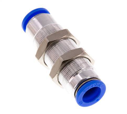 Raccord à Enfoncer 12mm Autobloquant en Laiton/Cloison PBT 0-10bar (0-145psi)
