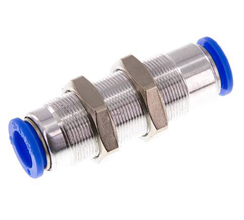 Raccord à Enfoncer 12mm Autobloquant en Laiton/Cloison PBT 0-10bar (0-145psi)