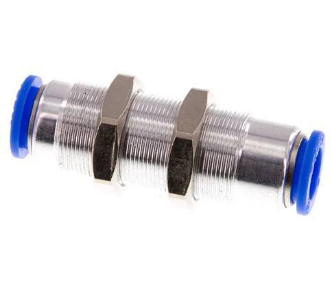 Raccord à Enfoncer 12mm Autobloquant en Laiton/Cloison PBT 0-10bar (0-145psi)