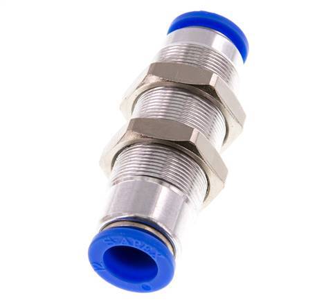 Raccord à Enfoncer 12mm Autobloquant en Laiton/Cloison PBT 0-10bar (0-145psi)