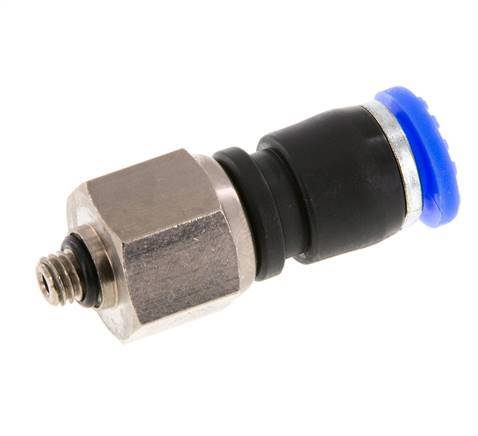 6mm & M5 Joint Tournant Filetages mâles Push-In Laiton Nickele/PBT NBR Rotatif