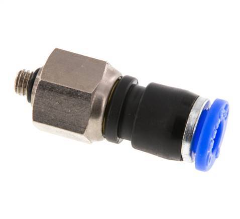 6mm & M5 Joint Tournant Filetages mâles Push-In Laiton Nickele/PBT NBR Rotatif