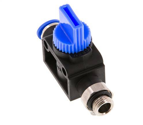 vanne manuelle d'arrêt à 3/2 voies 6 mm - G1/8'' Plastique/laiton Ventilation côté tube