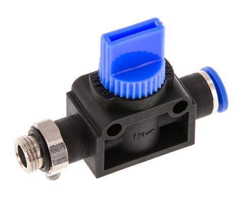 vanne manuelle d'arrêt à 3/2 voies 6 mm - G1/8'' Plastique/laiton Ventilation côté tube