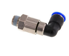 coude 12mm & R3/8'' Joint rapide pivotant Filets mâles à enfoncer Laiton nickele/PBT NBR Rotatif