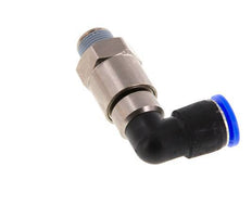 coude 12mm & R3/8'' Joint rapide pivotant Filets mâles à enfoncer Laiton nickele/PBT NBR Rotatif