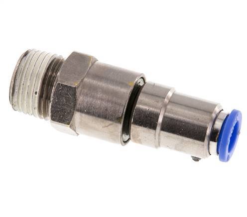 10mm & R1/2'' Quick Swivel Joint Push-In-Male Threads Laiton nickele/PBT NBR rotatif