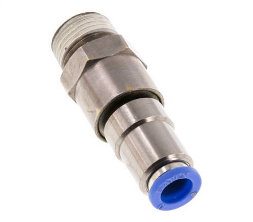 10mm & R1/2'' Quick Swivel Joint Push-In-Male Threads Laiton nickele/PBT NBR rotatif