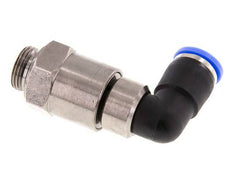 coude 10mm & G3/8'' Joint rapide pivotant Filets mâles Push-In Laiton nickele/PBT NBR Rotatif