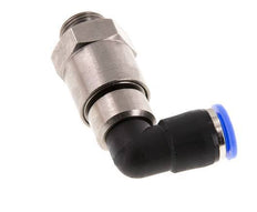coude 10mm & G3/8'' Joint rapide pivotant Filets mâles Push-In Laiton nickele/PBT NBR Rotatif