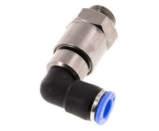 coude 10mm & G3/8'' Joint rapide pivotant Filets mâles Push-In Laiton nickele/PBT NBR Rotatif