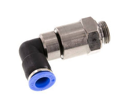 coude 10mm & G3/8'' Joint rapide pivotant Filets mâles Push-In Laiton nickele/PBT NBR Rotatif