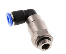 coude 10mm & G3/8'' Joint rapide pivotant Filets mâles Push-In Laiton nickele/PBT NBR Rotatif