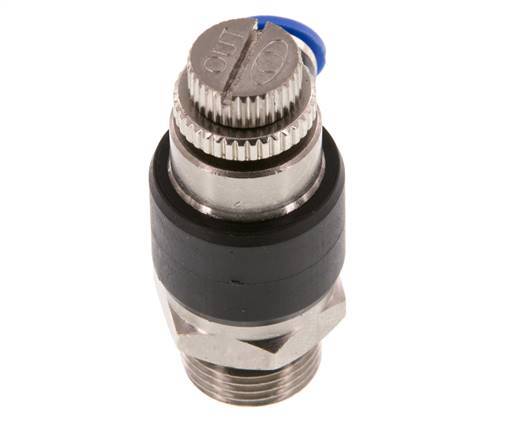 Coude de sortie du compteur du silencieux Flow Control 6 mm - G3/8'' laiton/PA 66