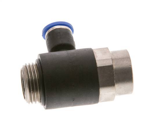 Coude de sortie de compteur pour silencieux 6 mm - G3/8'' laiton/PA 66 Vis fendue