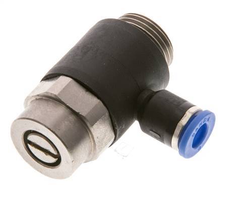 Coude de sortie de compteur pour silencieux 6 mm - G3/8'' laiton/PA 66 Vis fendue