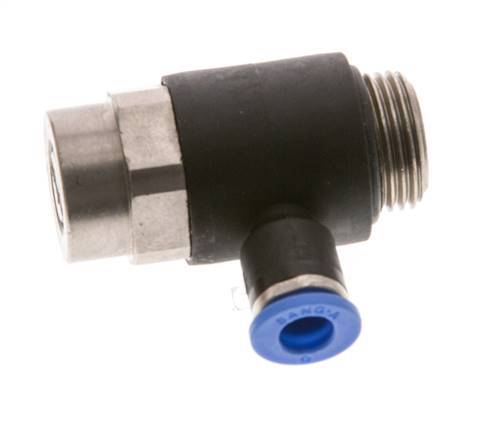 Coude de sortie de compteur pour silencieux 6 mm - G3/8'' laiton/PA 66 Vis fendue