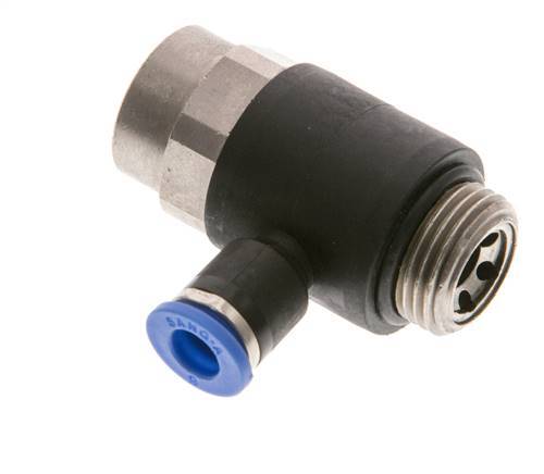 Coude de sortie de compteur pour silencieux 6 mm - G3/8'' laiton/PA 66 Vis fendue