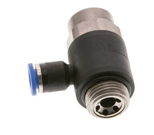 Coude de sortie de compteur pour silencieux 6 mm - G3/8'' laiton/PA 66 Vis fendue