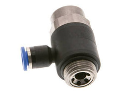 Coude de sortie de compteur pour silencieux 6 mm - G3/8'' laiton/PA 66 Vis fendue