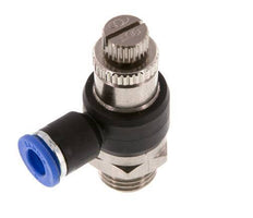 Coude de sortie du compteur du silencieux Flow Control 6 mm - G1/4'' laiton/PA 66