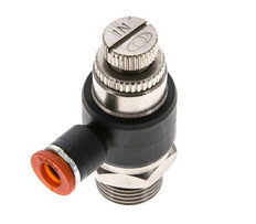 Coude d'entrée pour silencieux de contrôle de débit 6 mm - G3/8'' laiton/PA 66