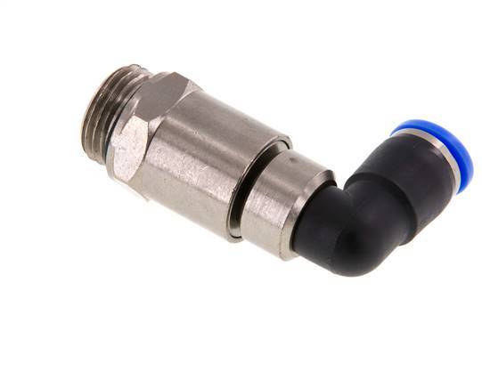 coude 10mm & G1/2'' Joint rapide pivotant Filets mâles Push-In Laiton nickele/PBT NBR Rotatif