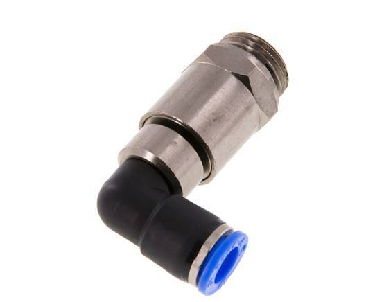 coude 10mm & G1/2'' Joint rapide pivotant Filets mâles Push-In Laiton nickele/PBT NBR Rotatif