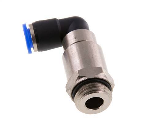 coude 10mm & G1/2'' Joint rapide pivotant Filets mâles Push-In Laiton nickele/PBT NBR Rotatif