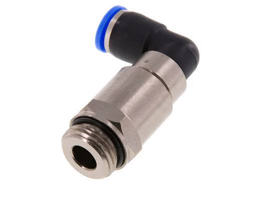 coude 10mm & G1/2'' Joint rapide pivotant Filets mâles Push-In Laiton nickele/PBT NBR Rotatif