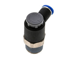 Vanne de régulation de débit Coude de sortie de compteur 8 mm - R1/2'' Laiton/ Contre-écrou PA 66