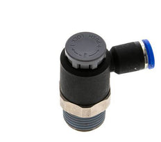 Vanne de régulation de débit Coude de sortie de compteur 8 mm - R1/2'' Laiton/ Contre-écrou PA 66