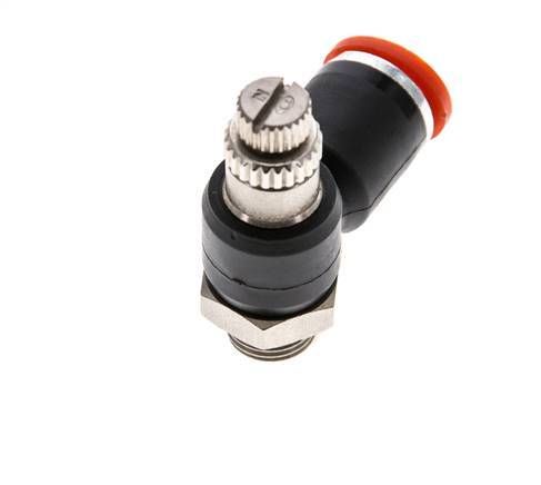 Coude d'entrée pour silencieux de contrôle de débit 8 mm - G1/8'' laiton/PA 66