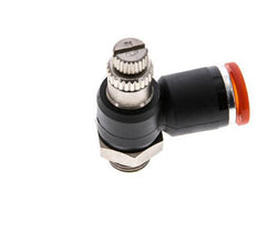 Coude d'entrée pour silencieux de contrôle de débit 8 mm - G1/8'' laiton/PA 66