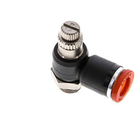 Coude d'entrée pour silencieux de contrôle de débit 8 mm - G1/8'' laiton/PA 66