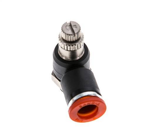 Coude d'entrée pour silencieux de contrôle de débit 8 mm - G1/8'' laiton/PA 66