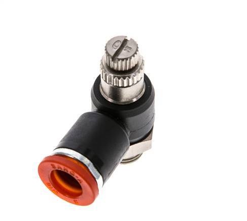 Coude d'entrée pour silencieux de contrôle de débit 8 mm - G1/8'' laiton/PA 66